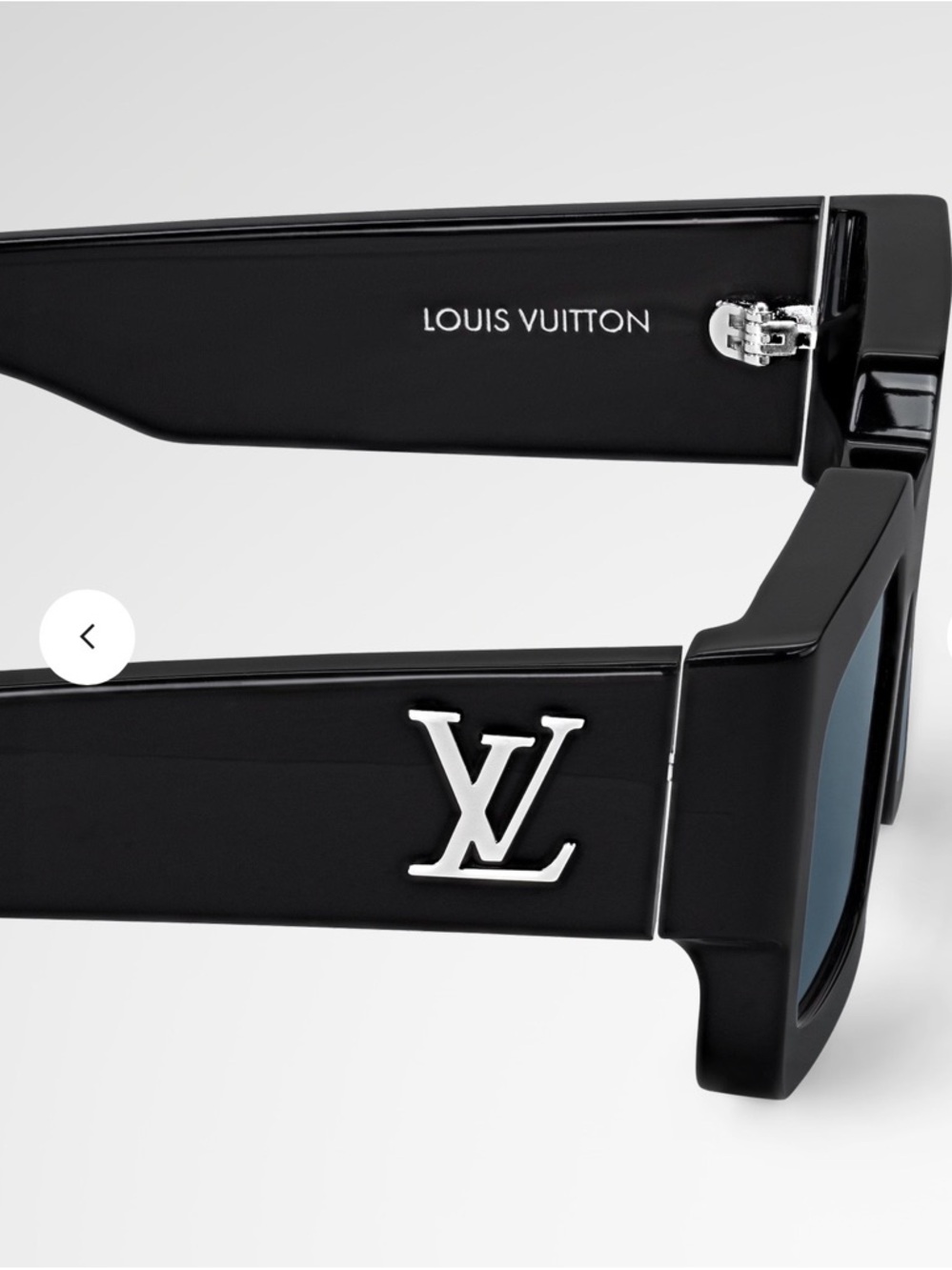 Louis Vuitton Black Clash Low Square Sunglasses with Silver LV Emblem - Picture 3 of 16
